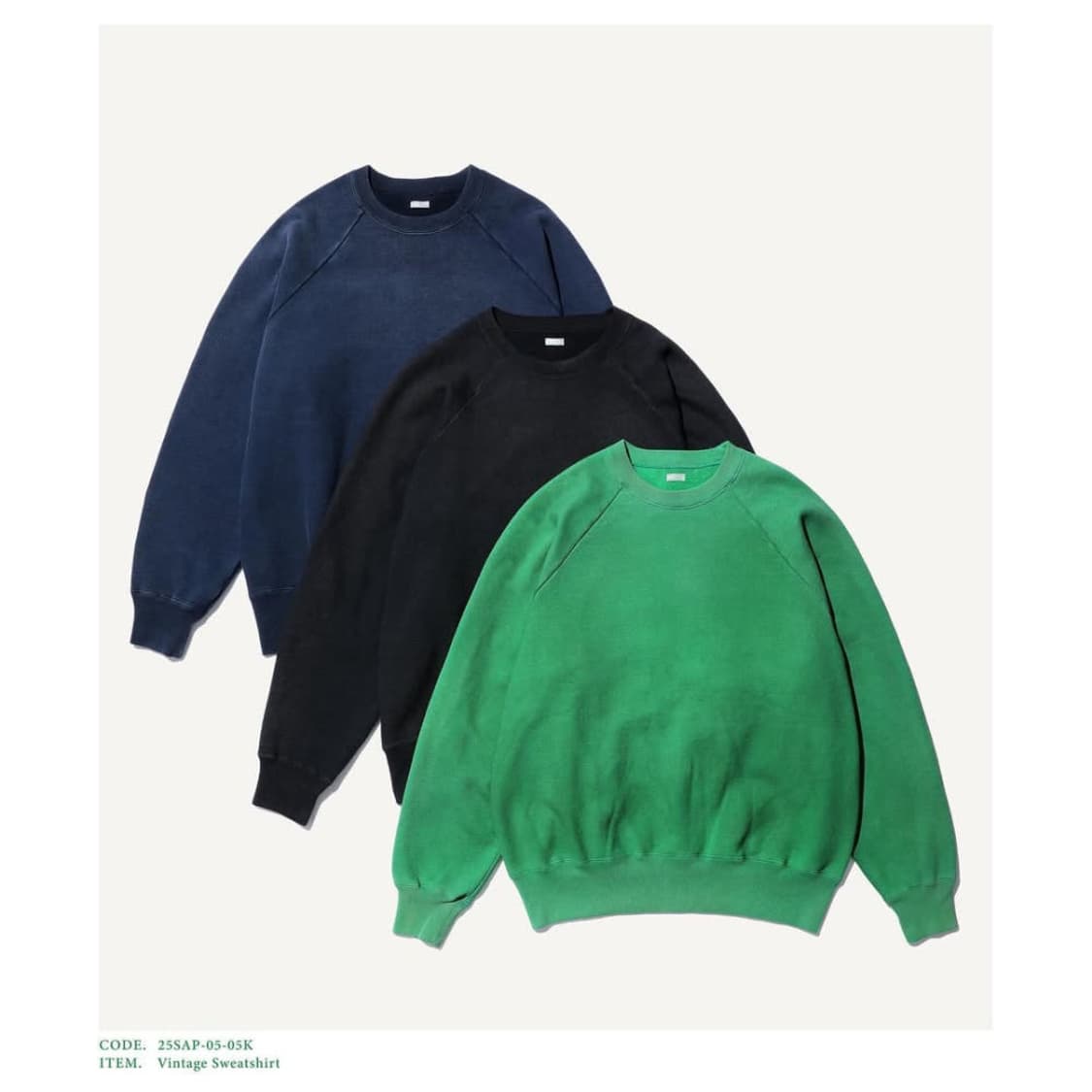 [4][주문] 아프레쎄 25SS 빈티지 스웻트 셔츠 그린 상품이미지1