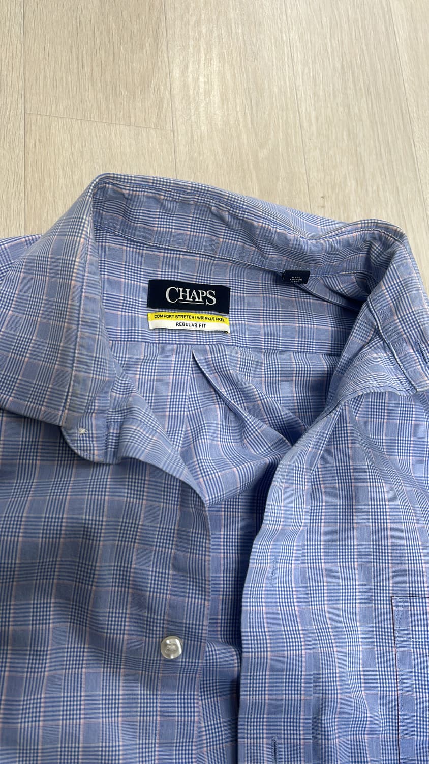 챕스 하늘색 빈티지 체크 셔츠 상품이미지2