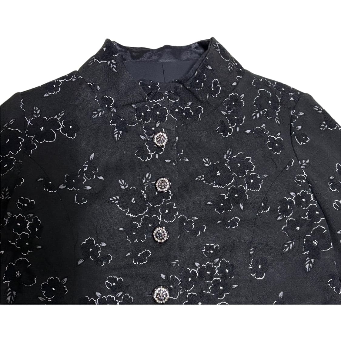빈티지 블랙 플라워 패턴 자켓 상품이미지3
