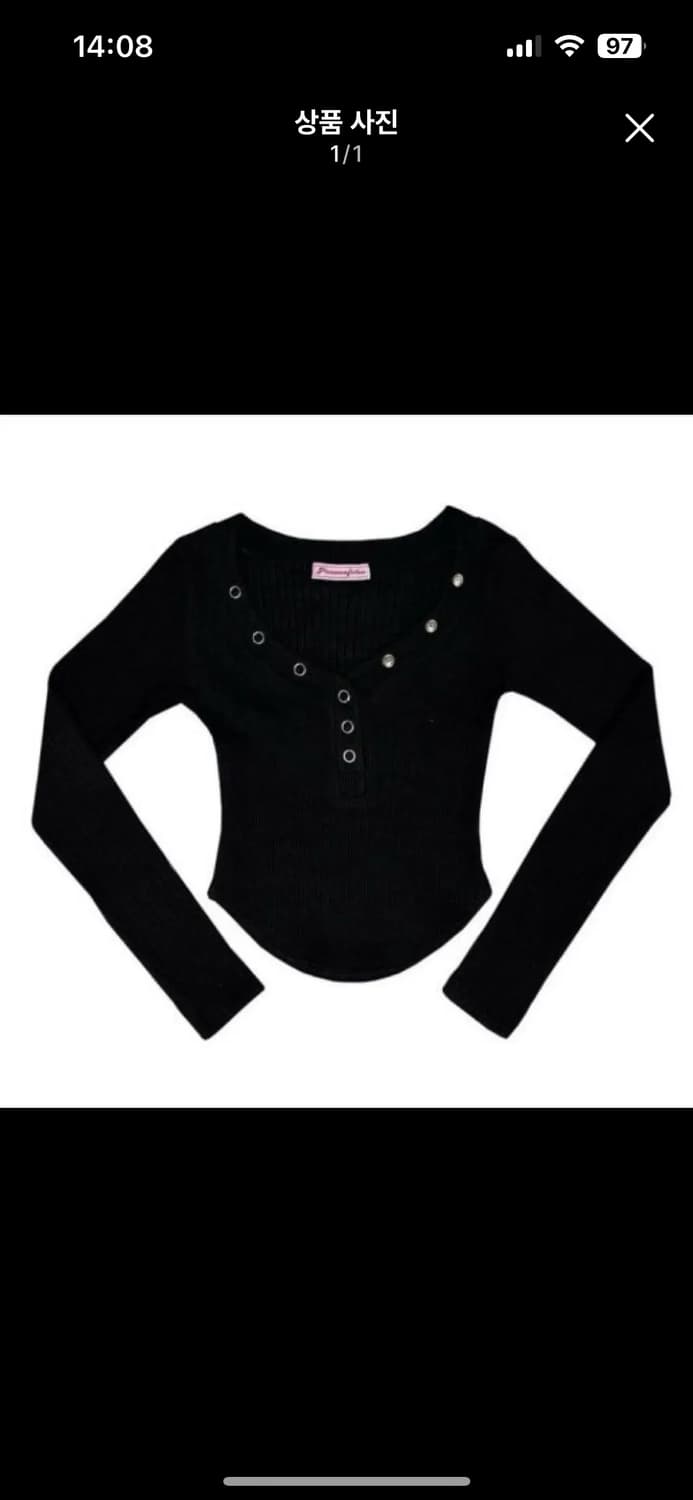 플리즈노팔로우 버니탑 블랙 상품이미지1