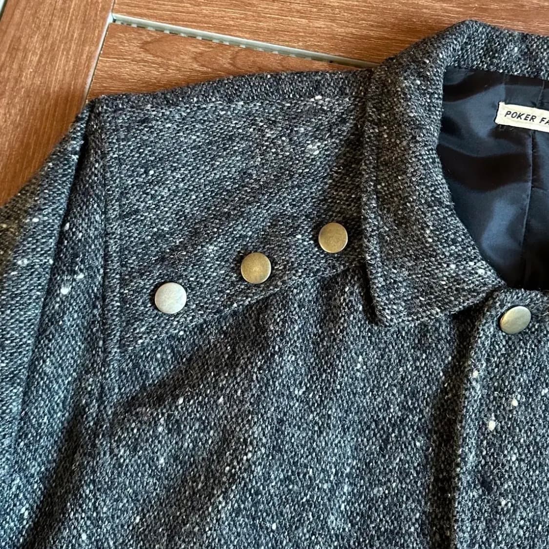 Poker face tweed wool bomber jacket 상품이미지4