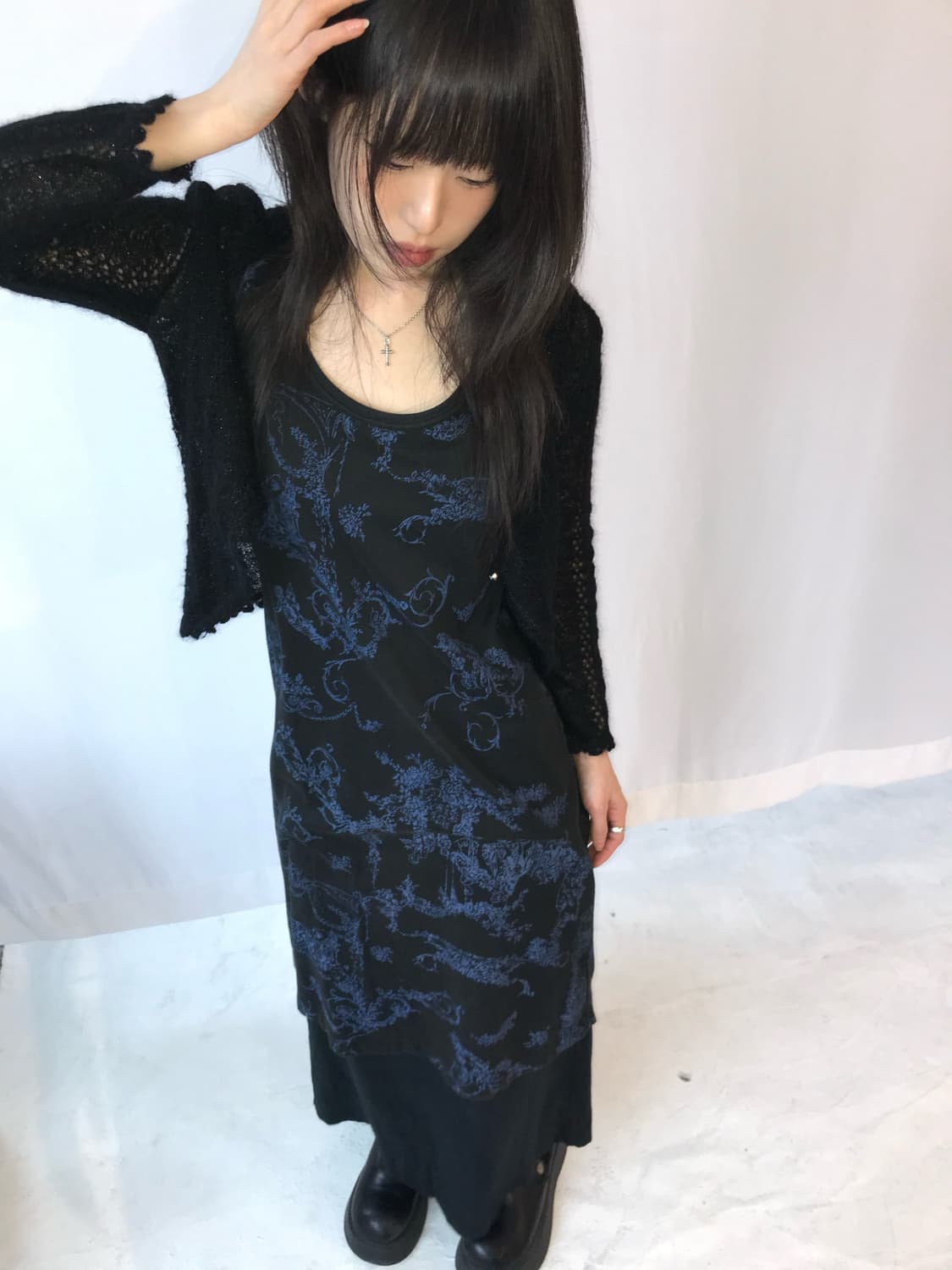 Ikuko 블루 플라워 나시 원피스 상품이미지7