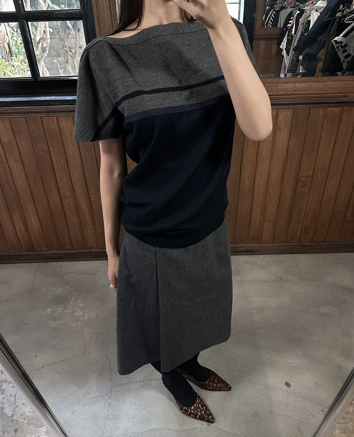 SACAI LUCK back ribbon wool knit 상품이미지3