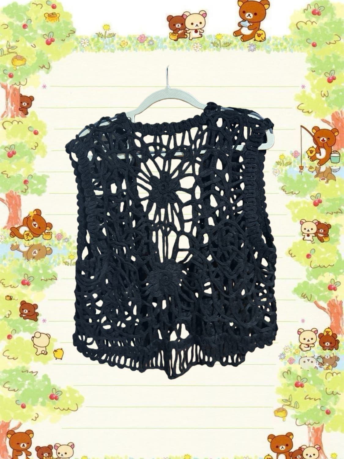 빈티지 크로셰 블랙 베스트 상품이미지2