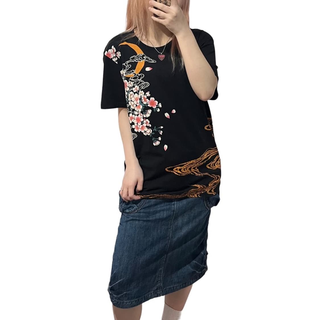 오리엔탈 코이 자수 반팔티 상품이미지1