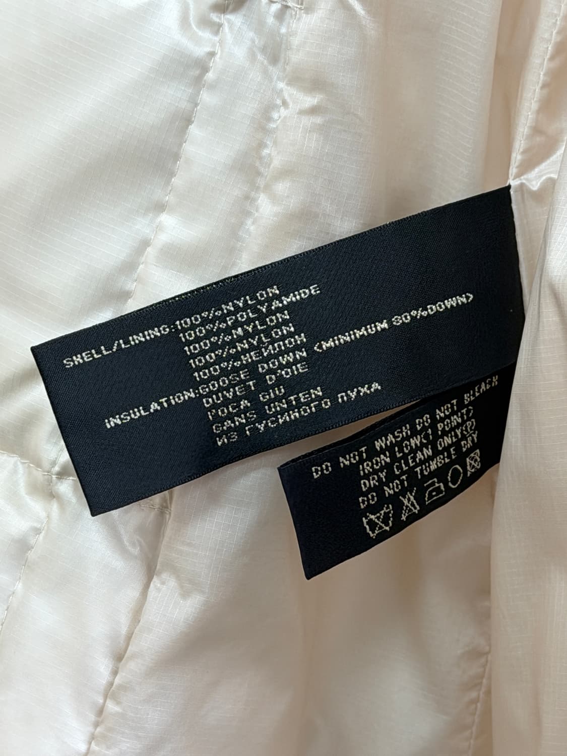 Ralph Lauren 아이보리 다운 숏 나일론 패딩 S 상품이미지7