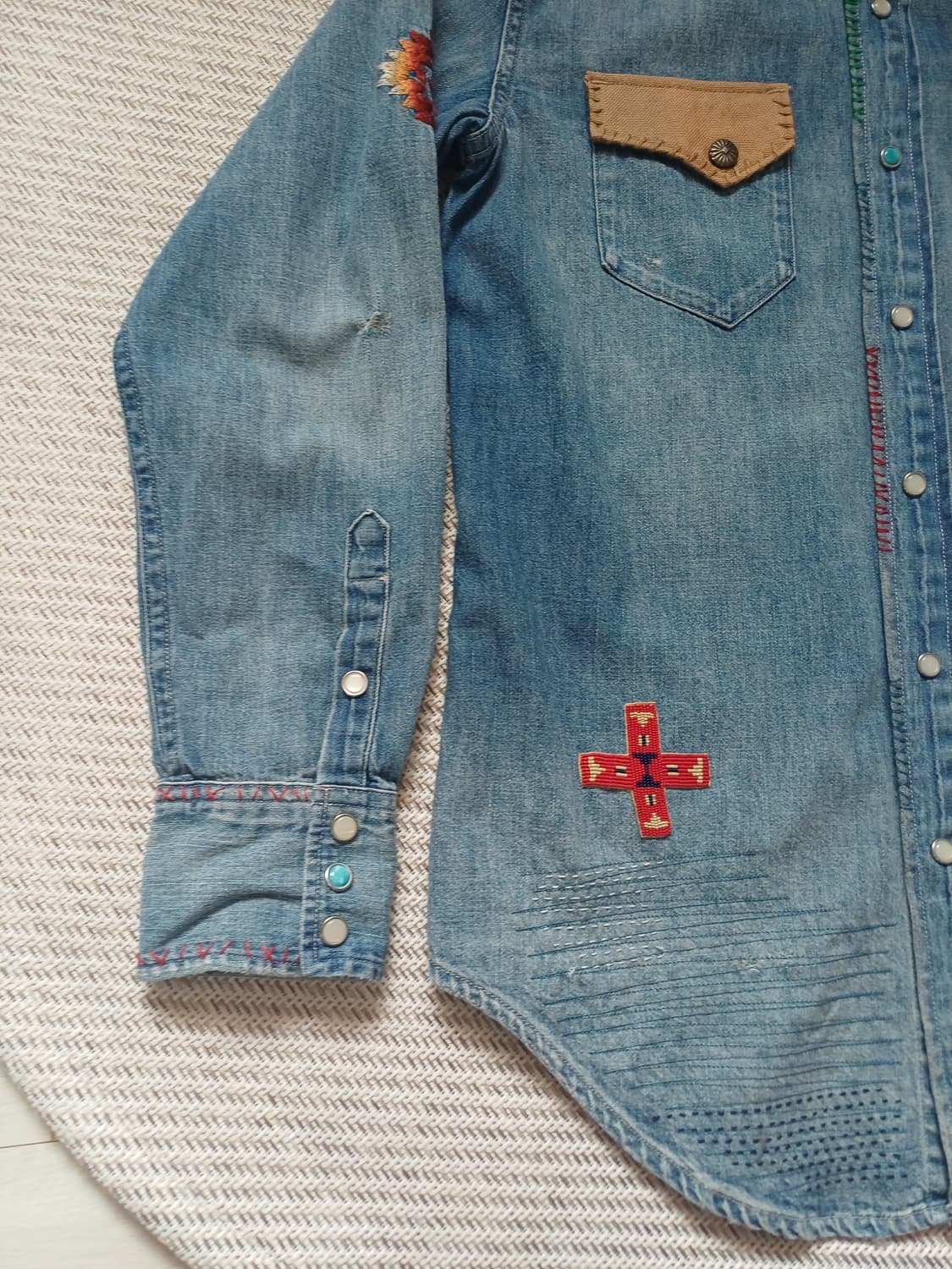 [희귀] 폴로 랄프로렌 사우스웨스턴 사시코 자수 데님 셔츠 (XS) 상품이미지4