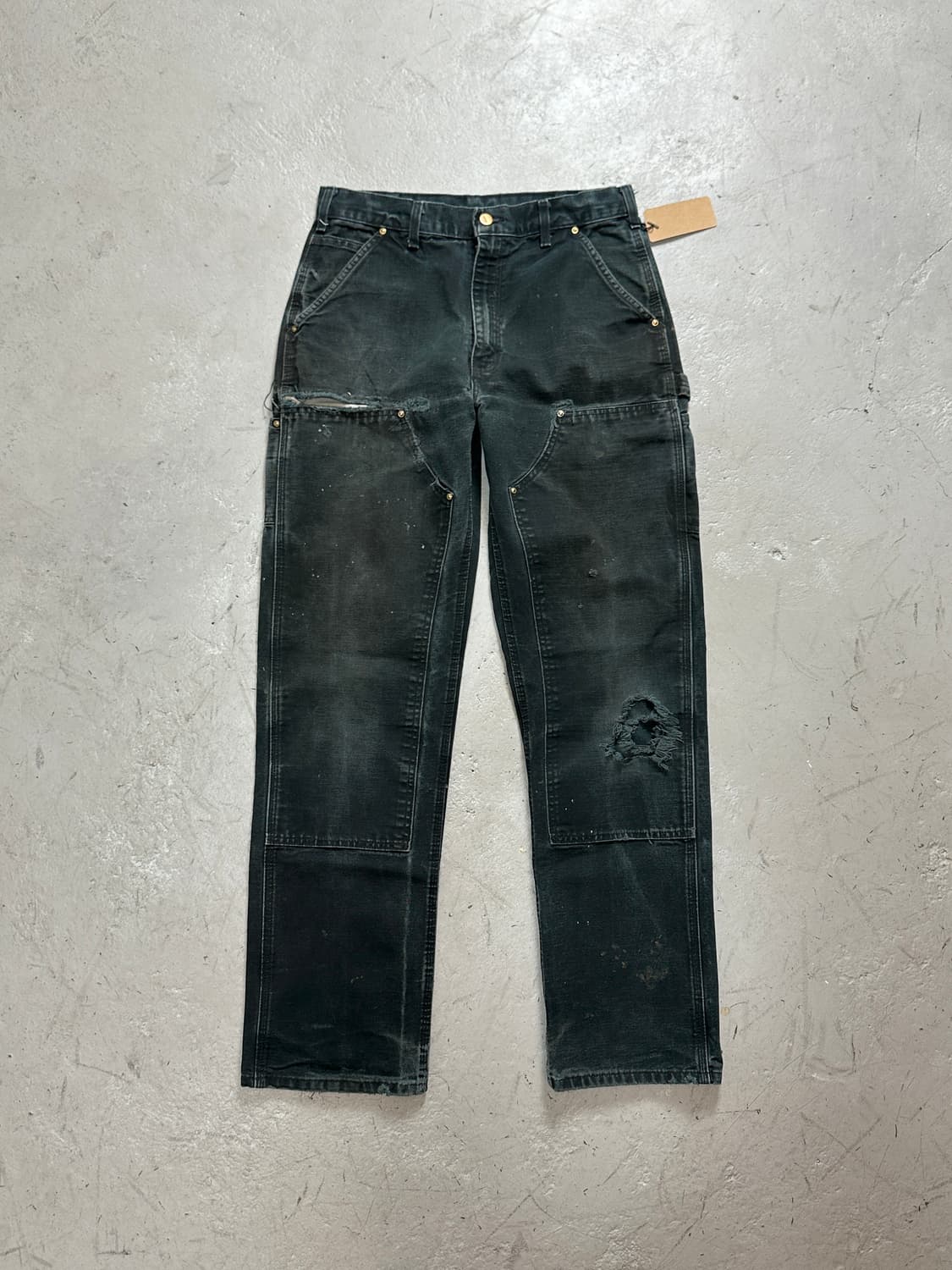 OG 칼하트 B01 더블니 블랙 칼하트 썩블니 워크팬츠 상품이미지2