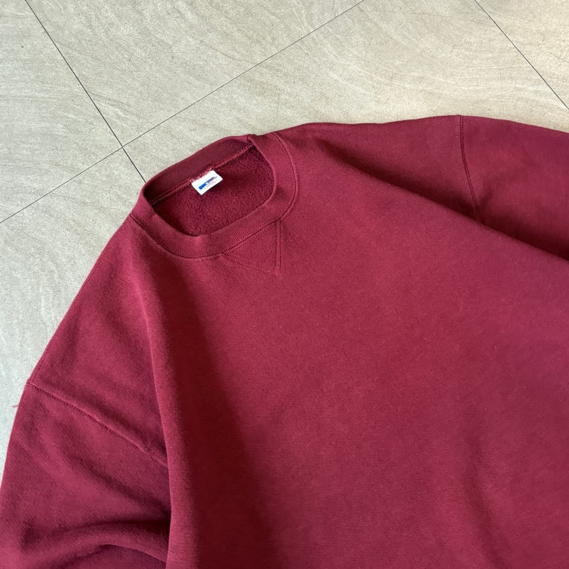90s Russell 90년대 생산 러셀 블랭크 버건디 스웻셔츠 상품이미지2