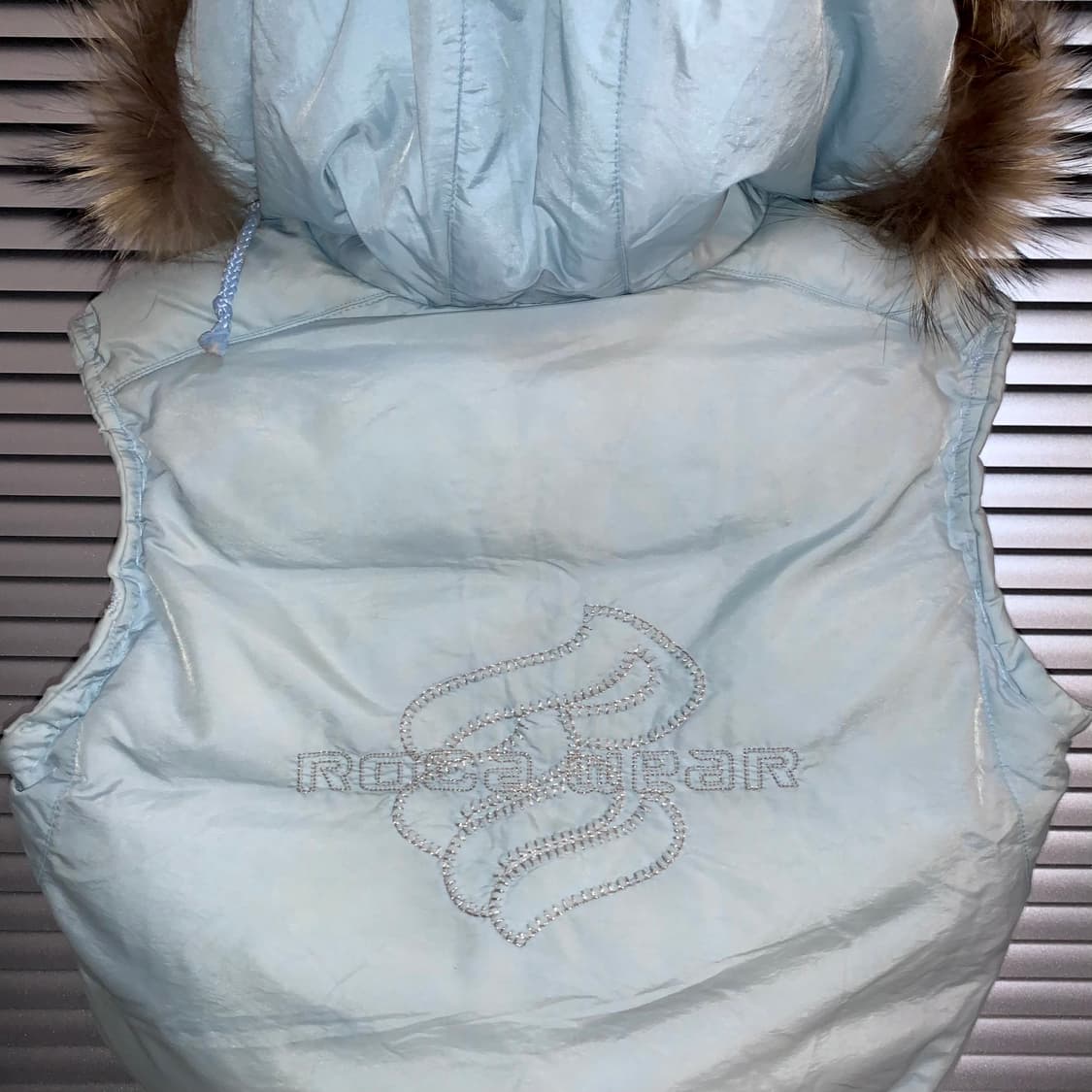 2000s 빈티지 로카웨어 퍼 크롭 패딩 베스트 상품이미지6