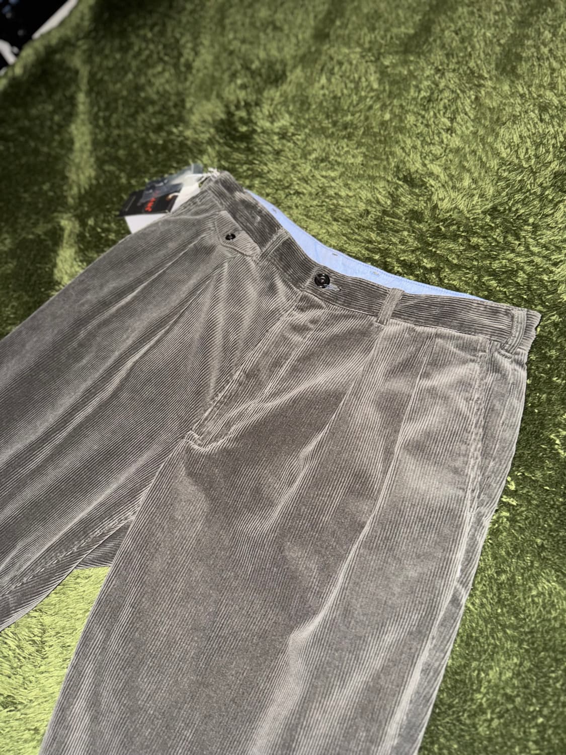 [L] Beams 빔즈 플러스 코듀로이 투턱 트라우저 올리브 상품이미지2