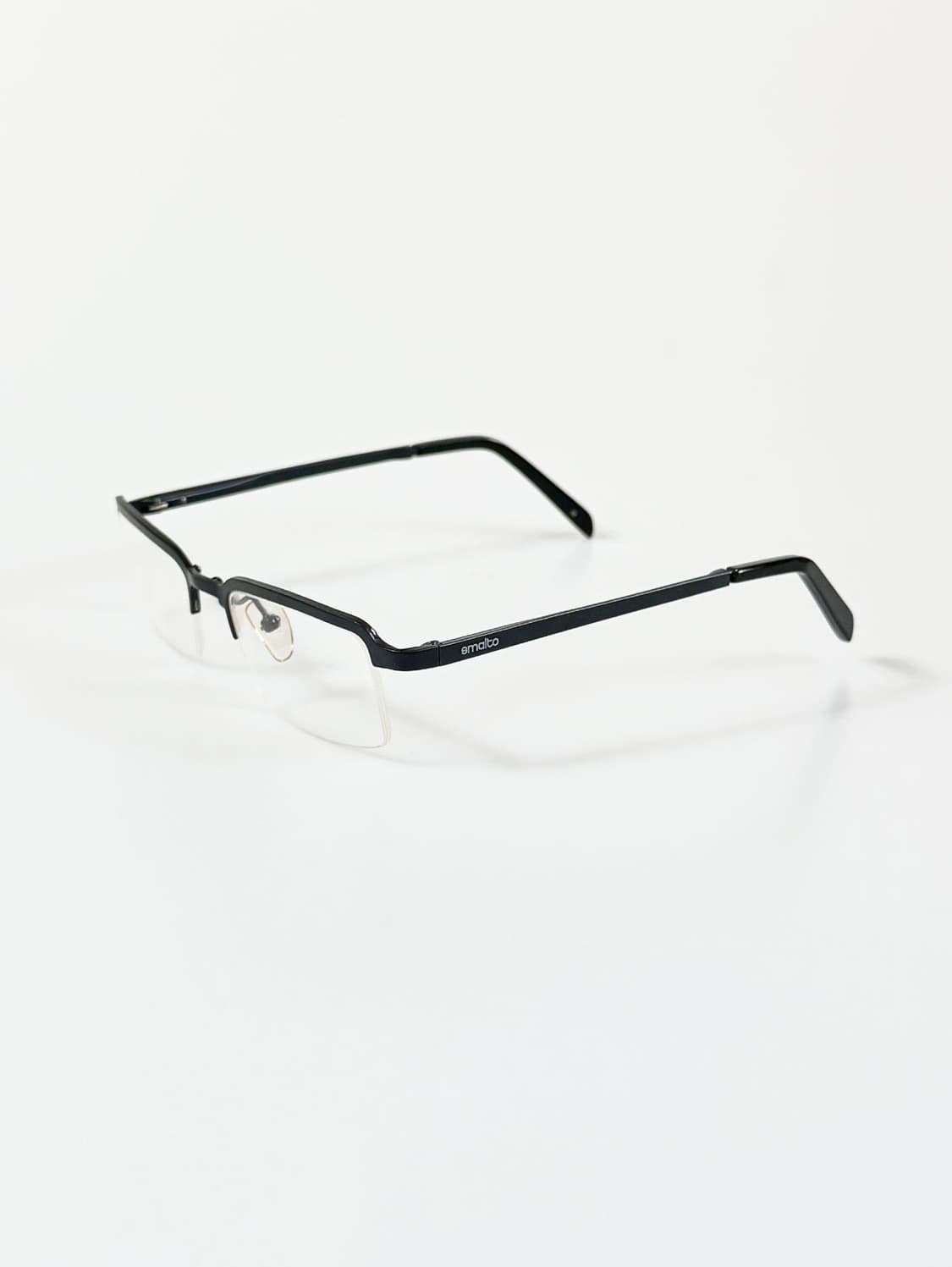 FRANCESCO SMALTO 블랙 반무테 스퀘어 빈티지 안경 상품이미지3