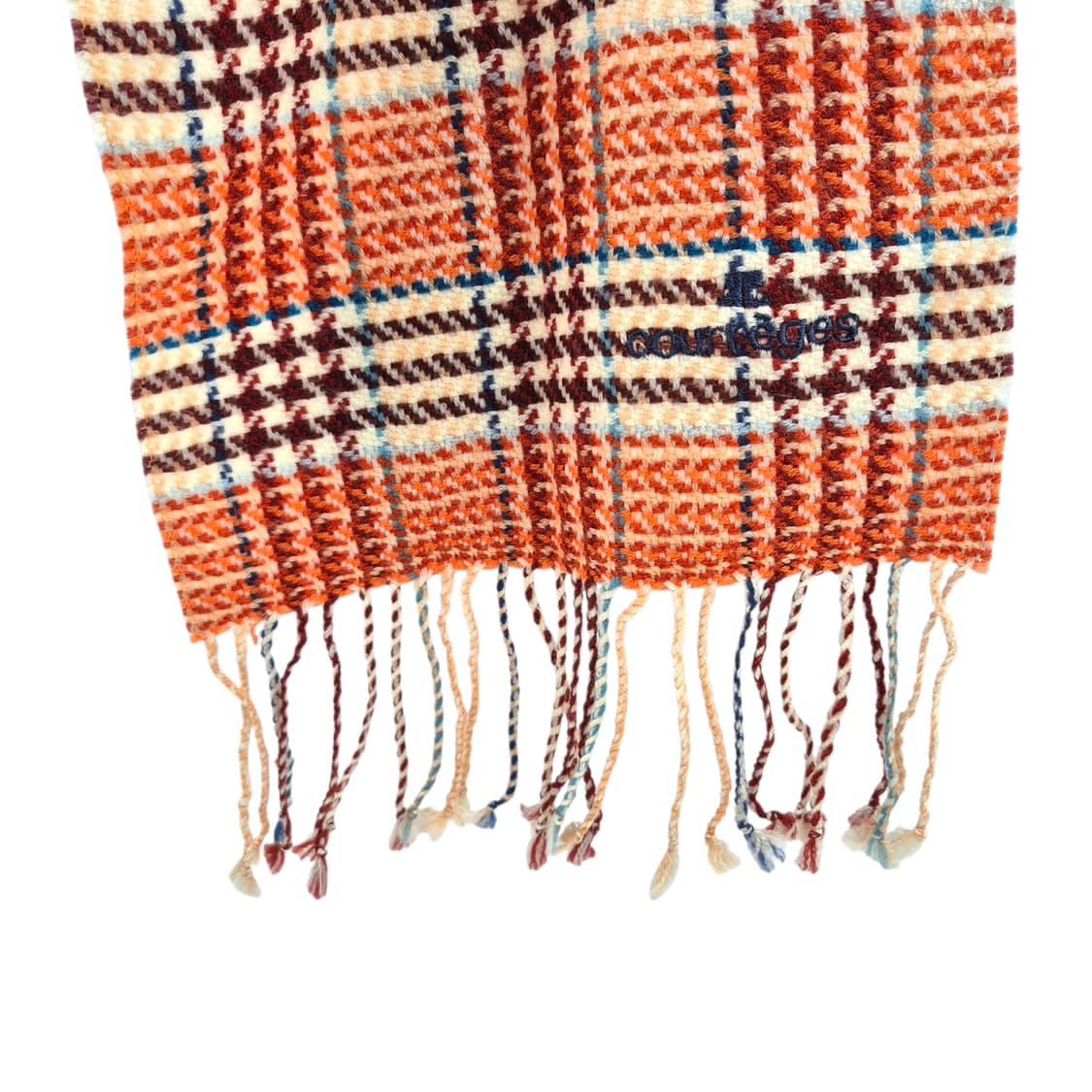 프랑스 꾸레쥬 클래식 체크 메리노 울100% 머플러 상품이미지5