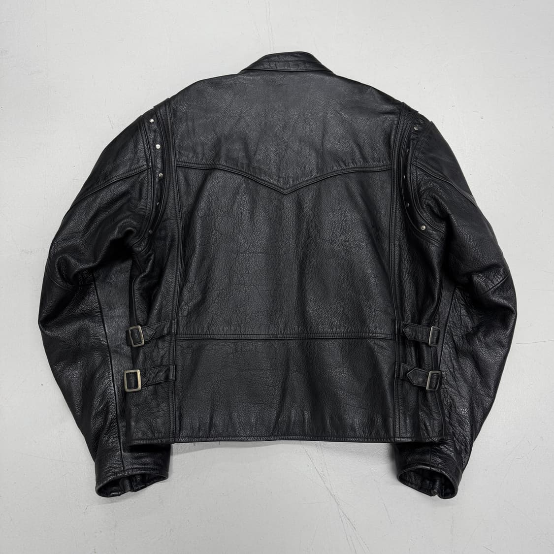 바이커 리얼레더 멀티지퍼 레이싱 가죽자켓 상품이미지3