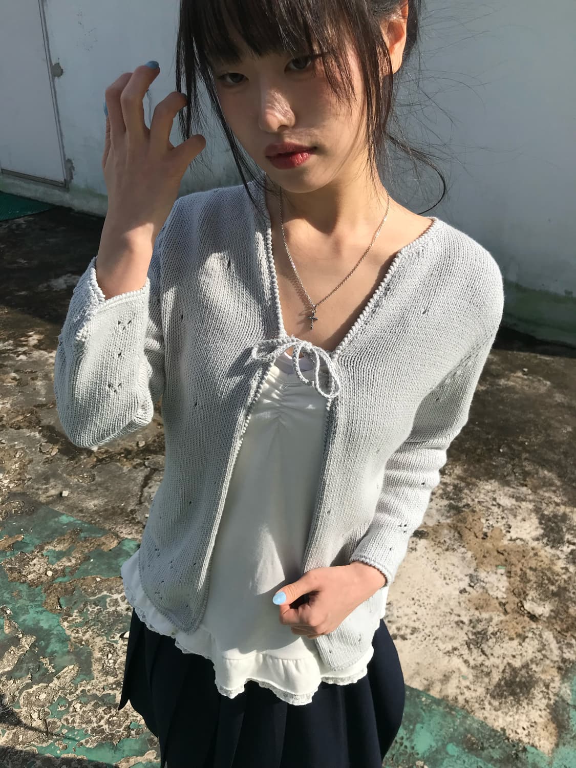 소프트블루 니트 가디건 상품이미지5