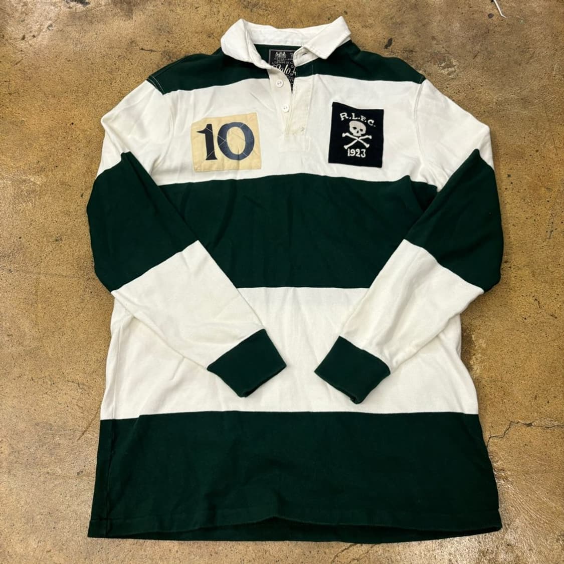 폴로 랄프로렌 딥그린 화이트 카라 스트라이프 긴팔티셔츠 상품이미지2