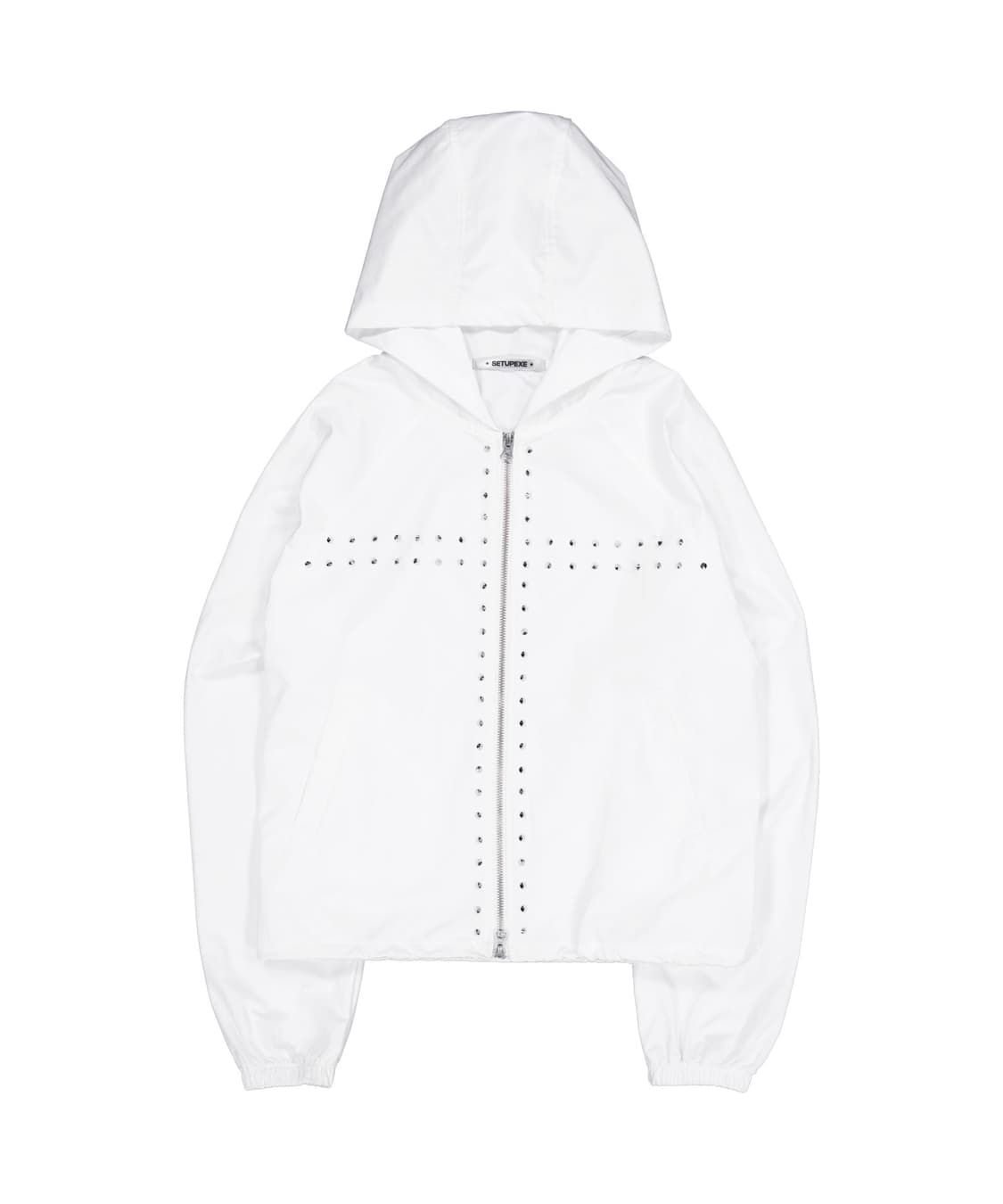 셋업이엑스이 STUDDED HOOD WINDBREAK / WHITE 상품이미지3