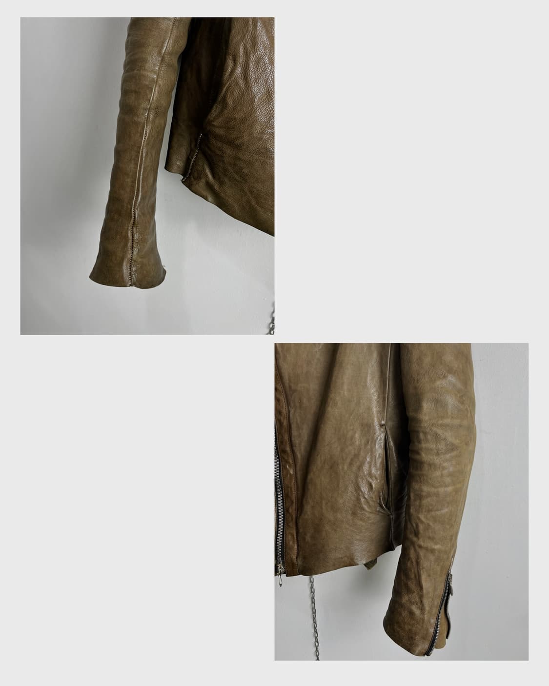 인카네이션 (Incarnation) 바이어스 더블 집업 레더 자켓 상품이미지9