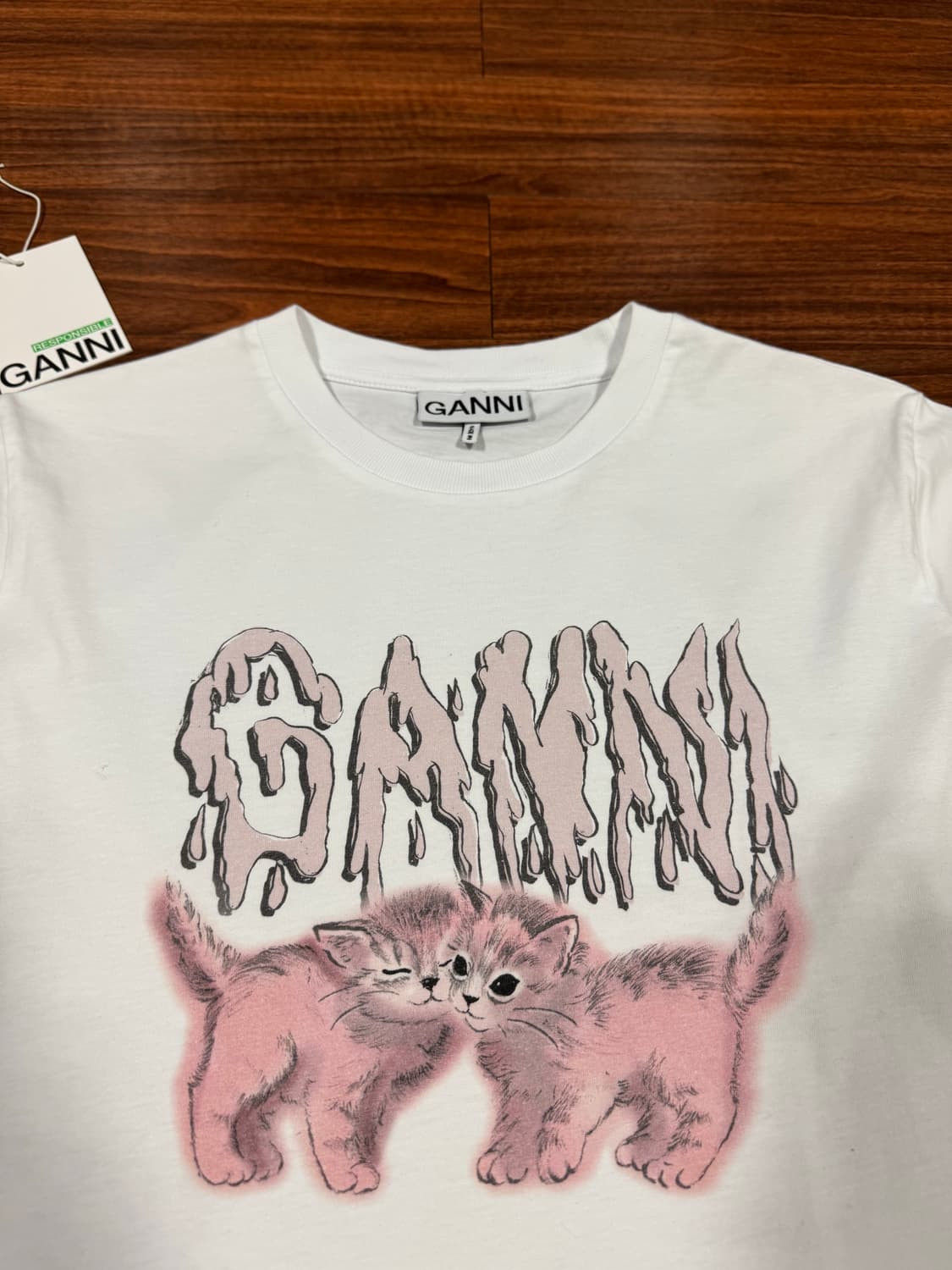 가니 Ganni 고양이 반팔 티셔츠 상품이미지4