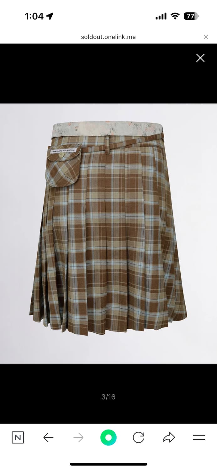 스컬프터 Folded Waist Plaid Skirt Blue Check 상품이미지3