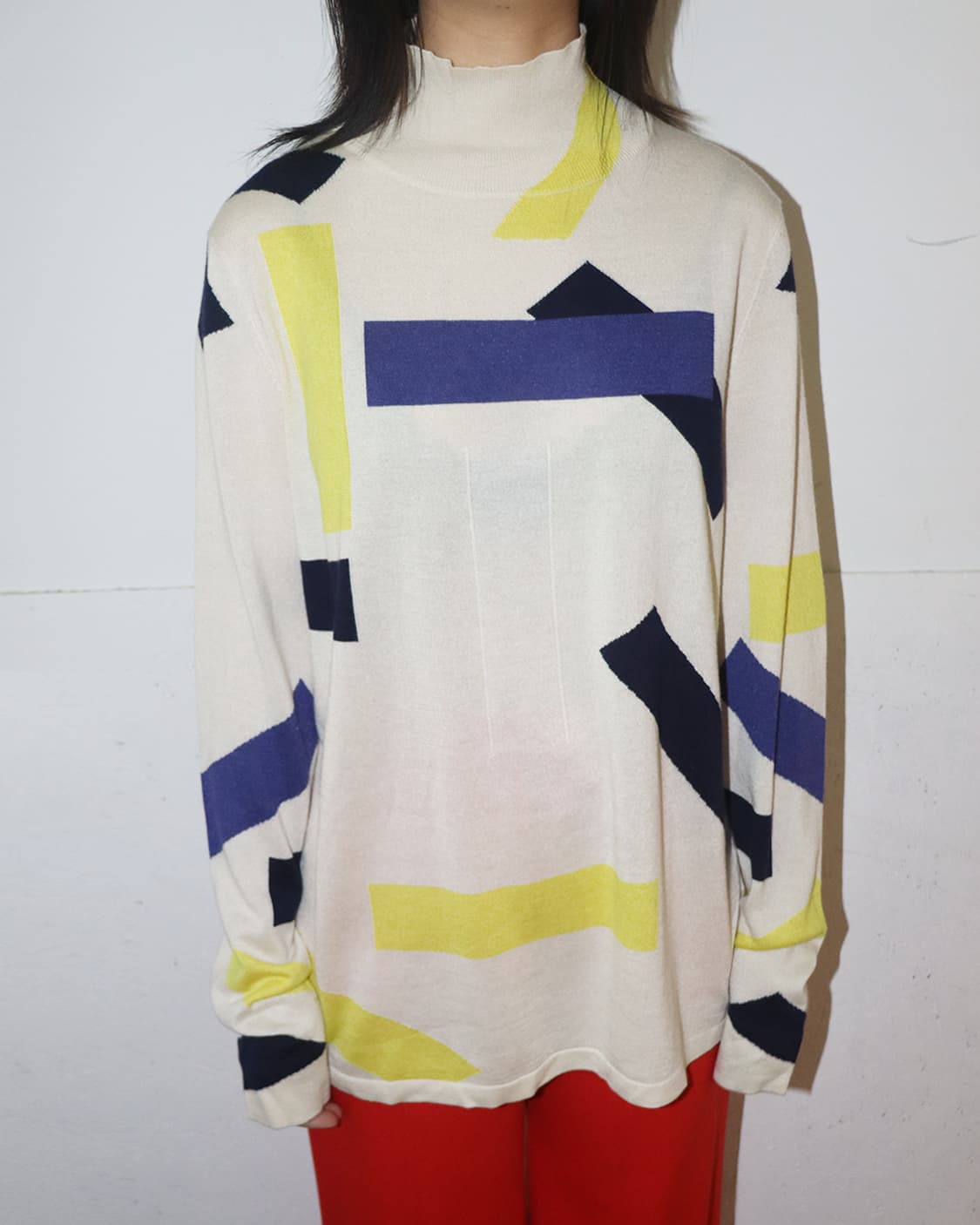 아드리안 캐시미어 실크 블렌드 스트라이프 탑 상품이미지4