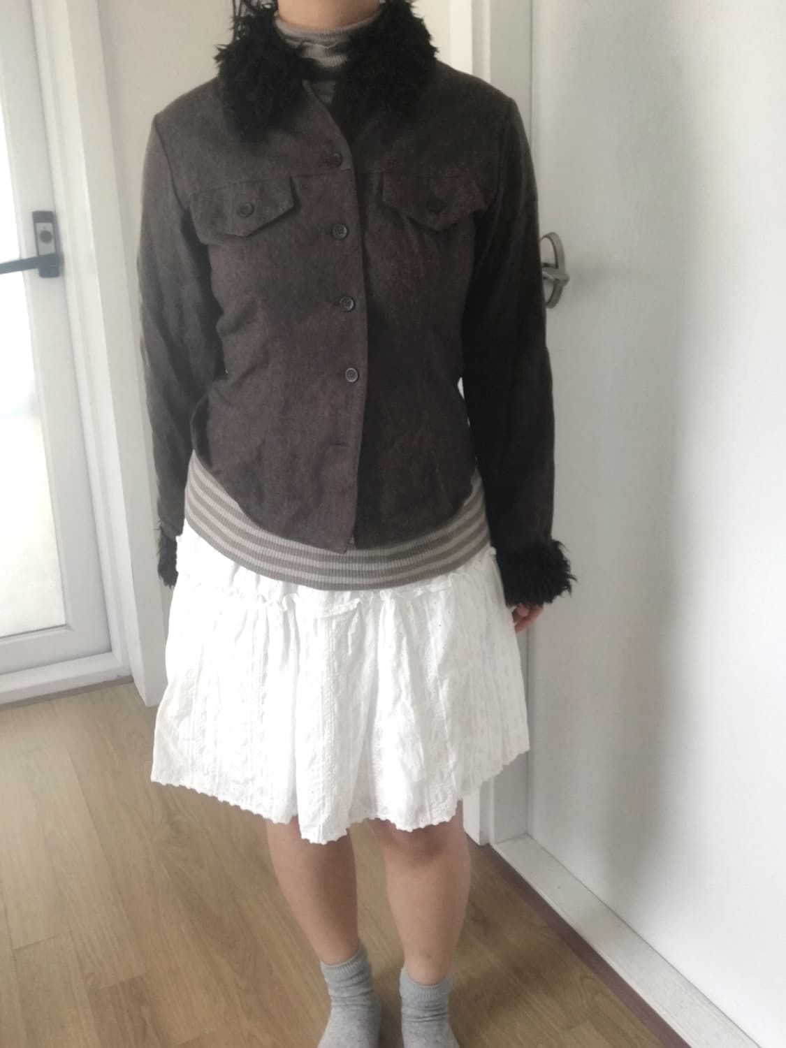 브라운 퍼 울자켓 상품이미지4