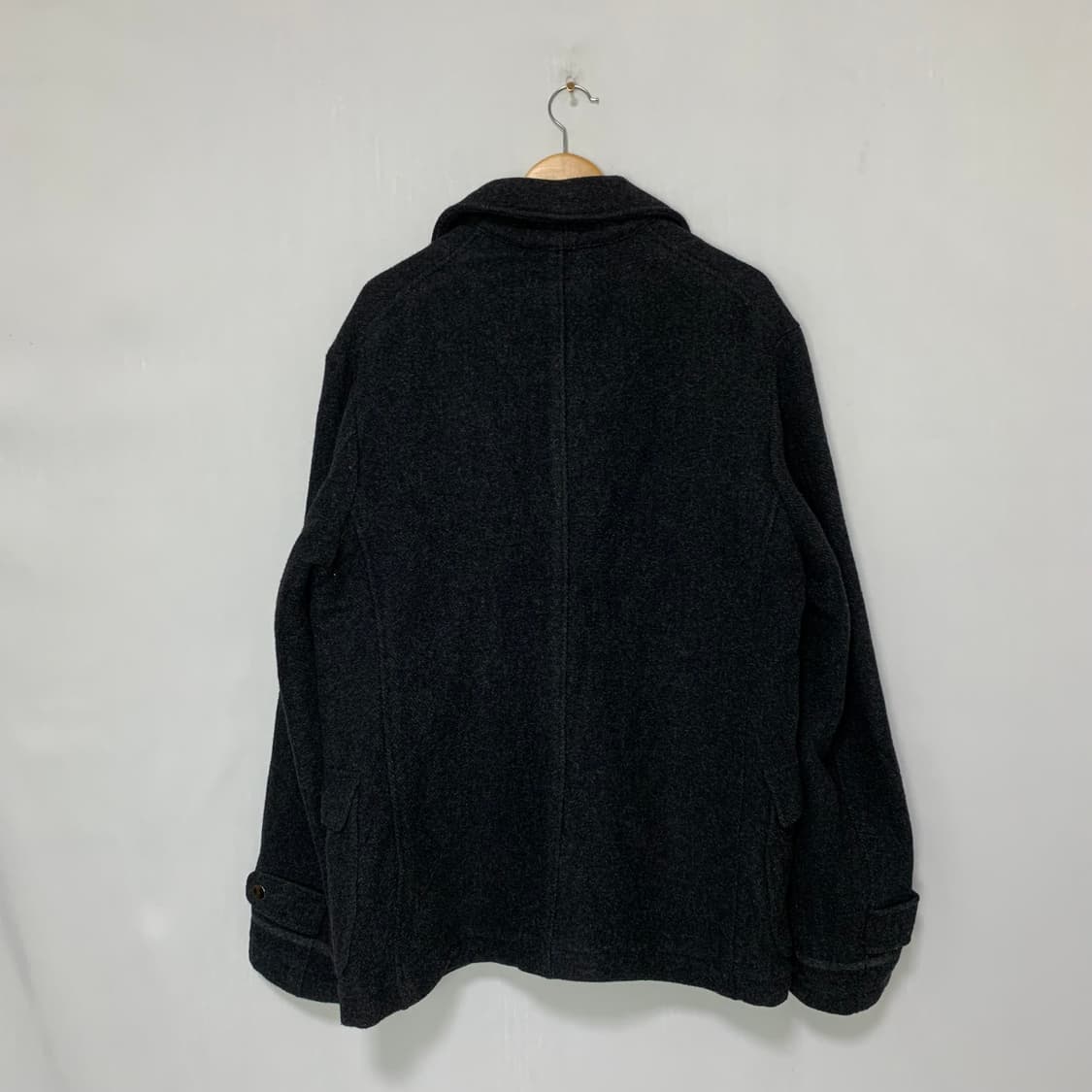 아비렉스 빈티지 차콜 버튼 모직 숏코트 L 상품이미지7