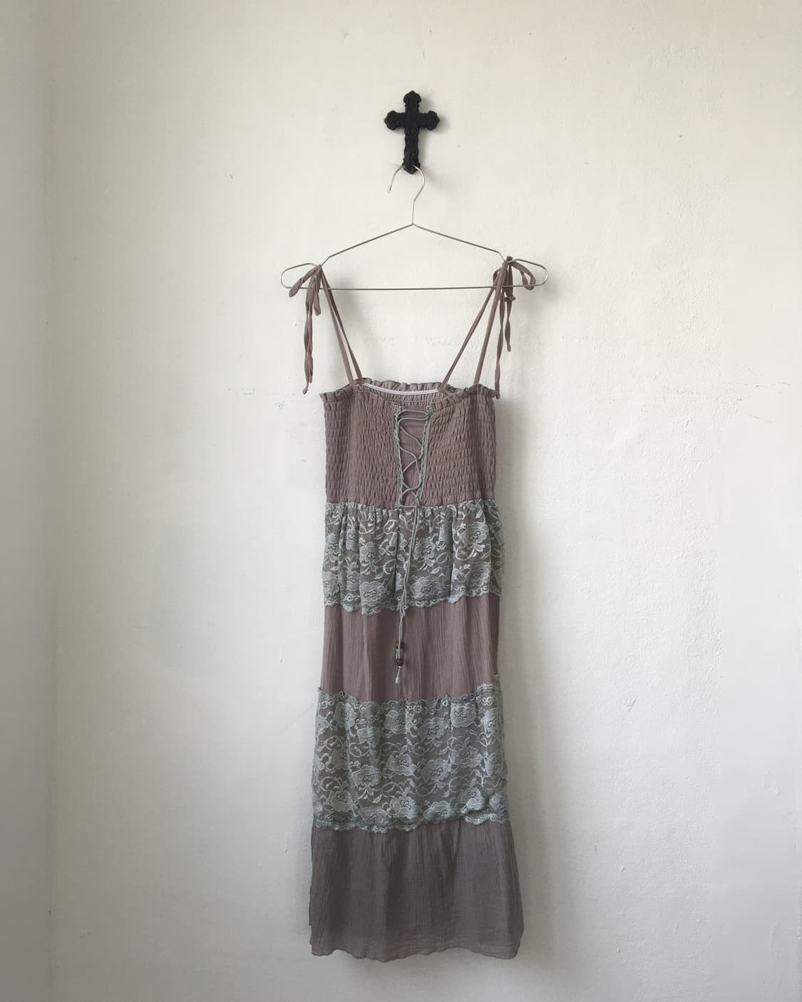Lace layer lace up point sleeveless one  상품이미지2