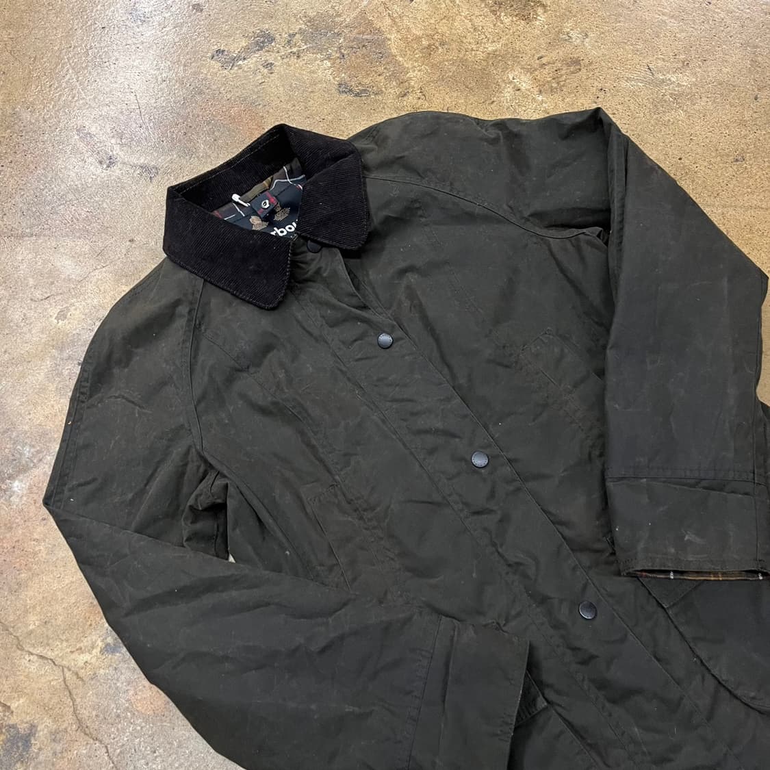 [정품] 바버 왁스 자켓 카키 코듀로이 카라 b18 상품이미지1