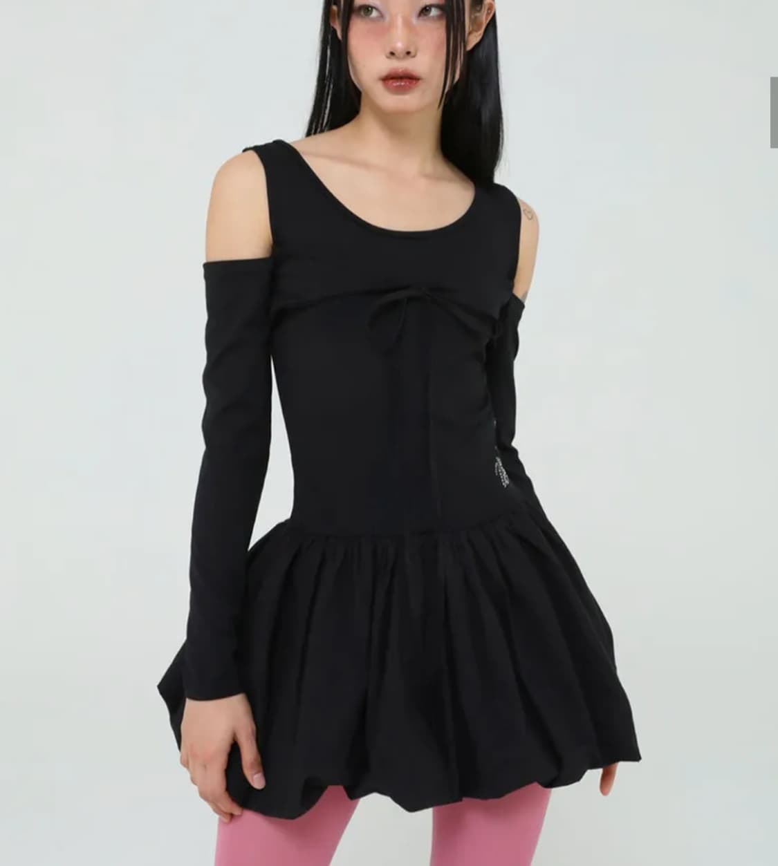 어글리쉐도우 펌킨 드레스 블랙 상품이미지4