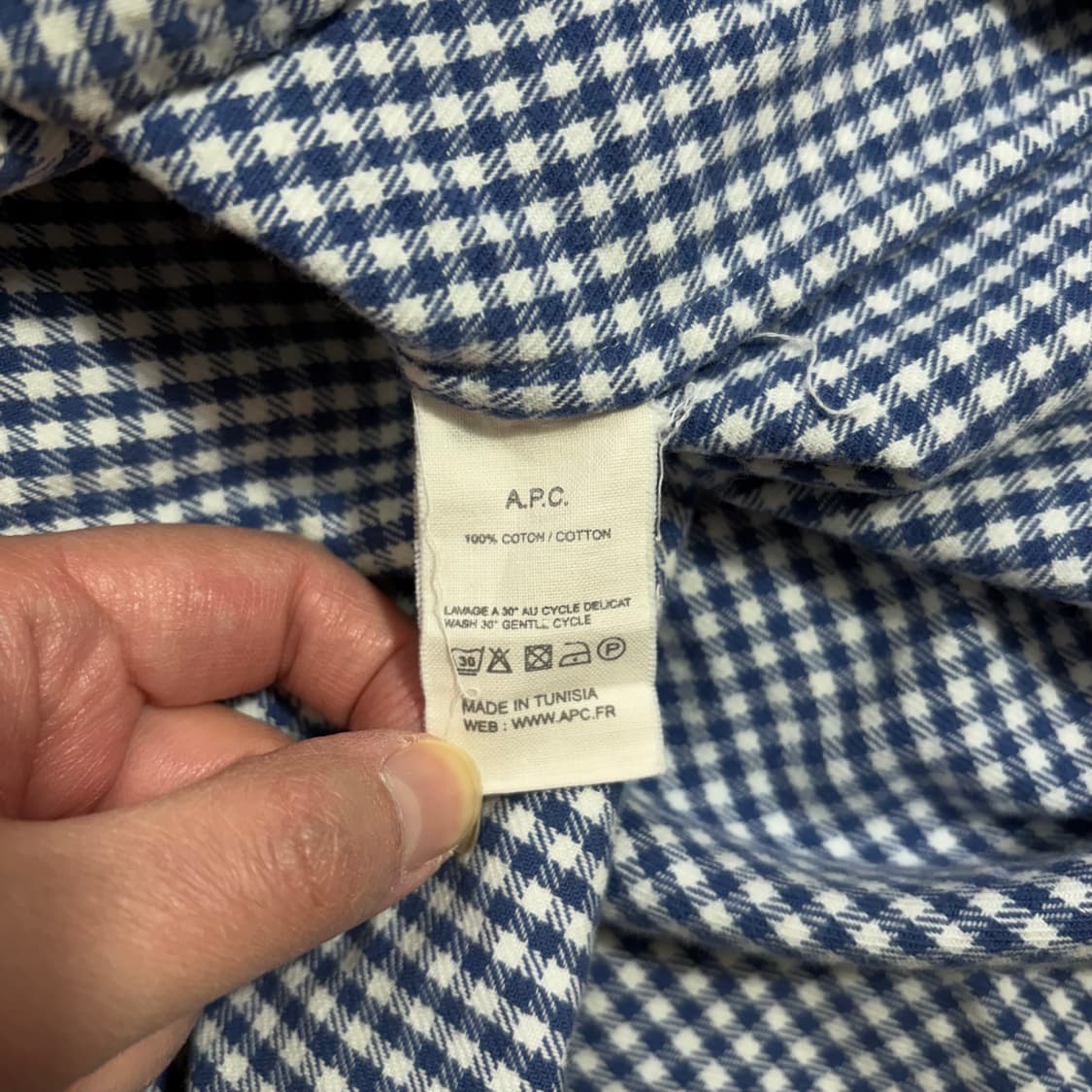 A.P.C 아페쎄 깅엄체크 셔츠(L) 상품이미지5
