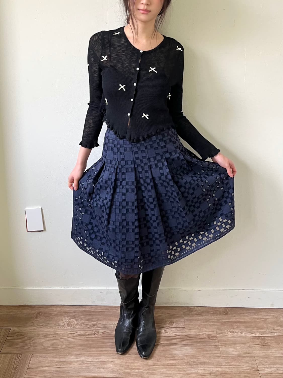 Japan vtg 아트 로브 가디건 상품이미지5