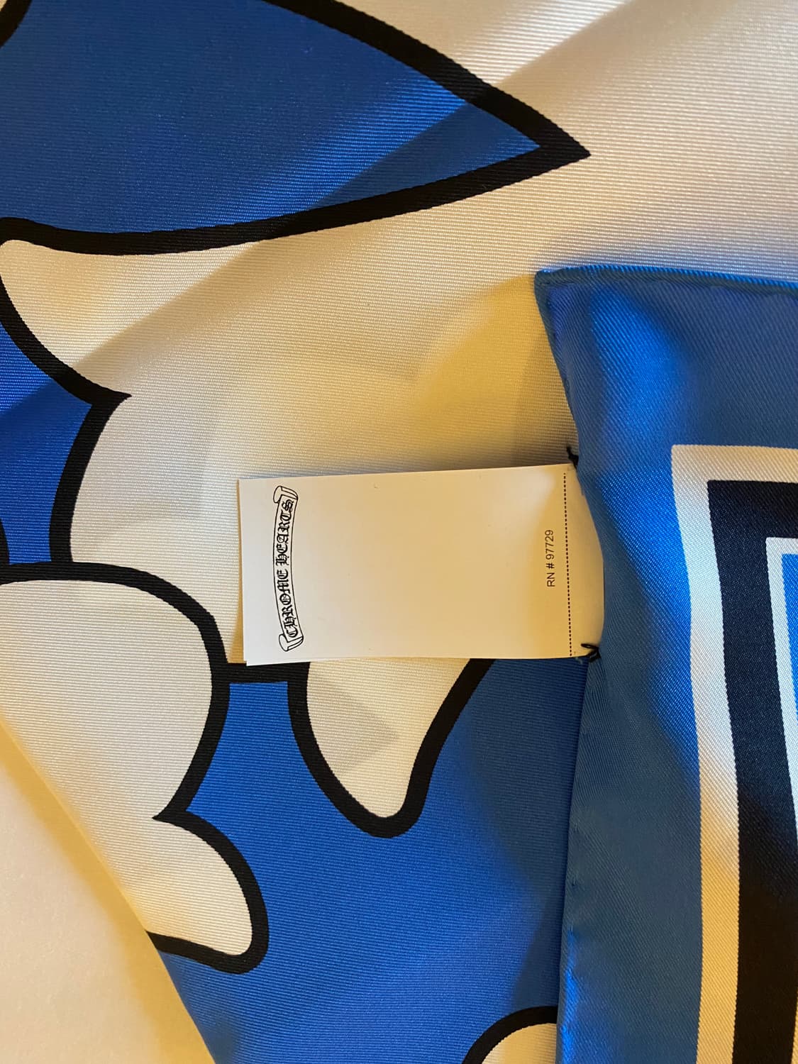 (새상품/OS) 크롬하츠 세메터리 로고 스카프 (블루컬러) 상품이미지4