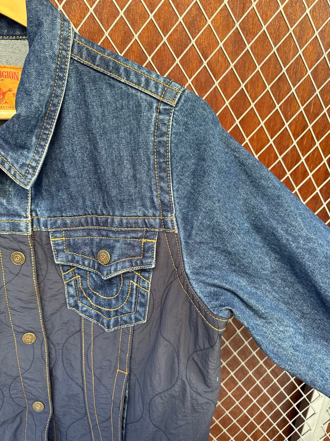 트루릴리전 데님 퀄팅 배색 청 자켓 M 상품이미지5