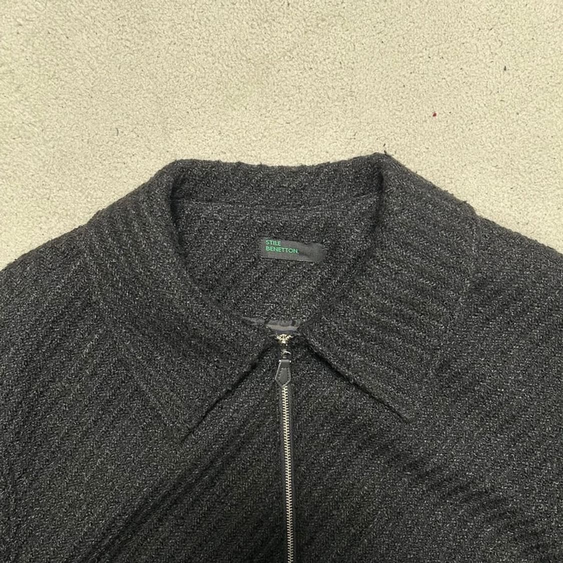 베네통 블랙 트위드 자켓 44 상품이미지3