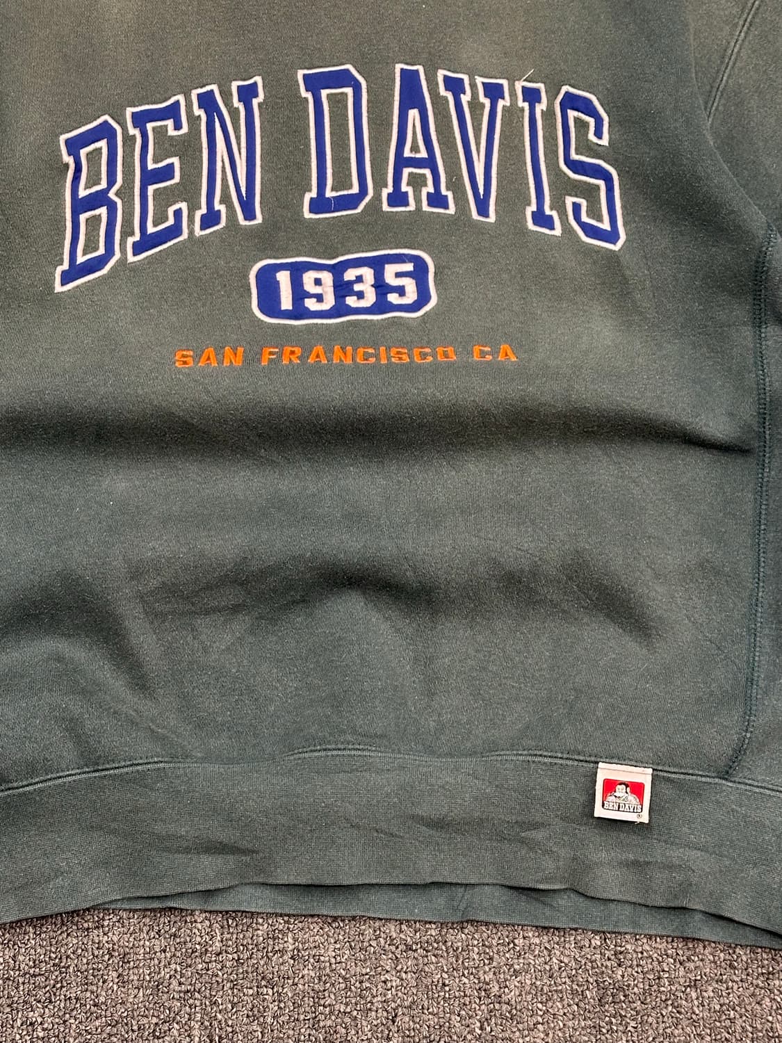 M)벤 데이비스 vintage 1935 샌프란시스코 카우치 로고 스웻셔츠 상품이미지3
