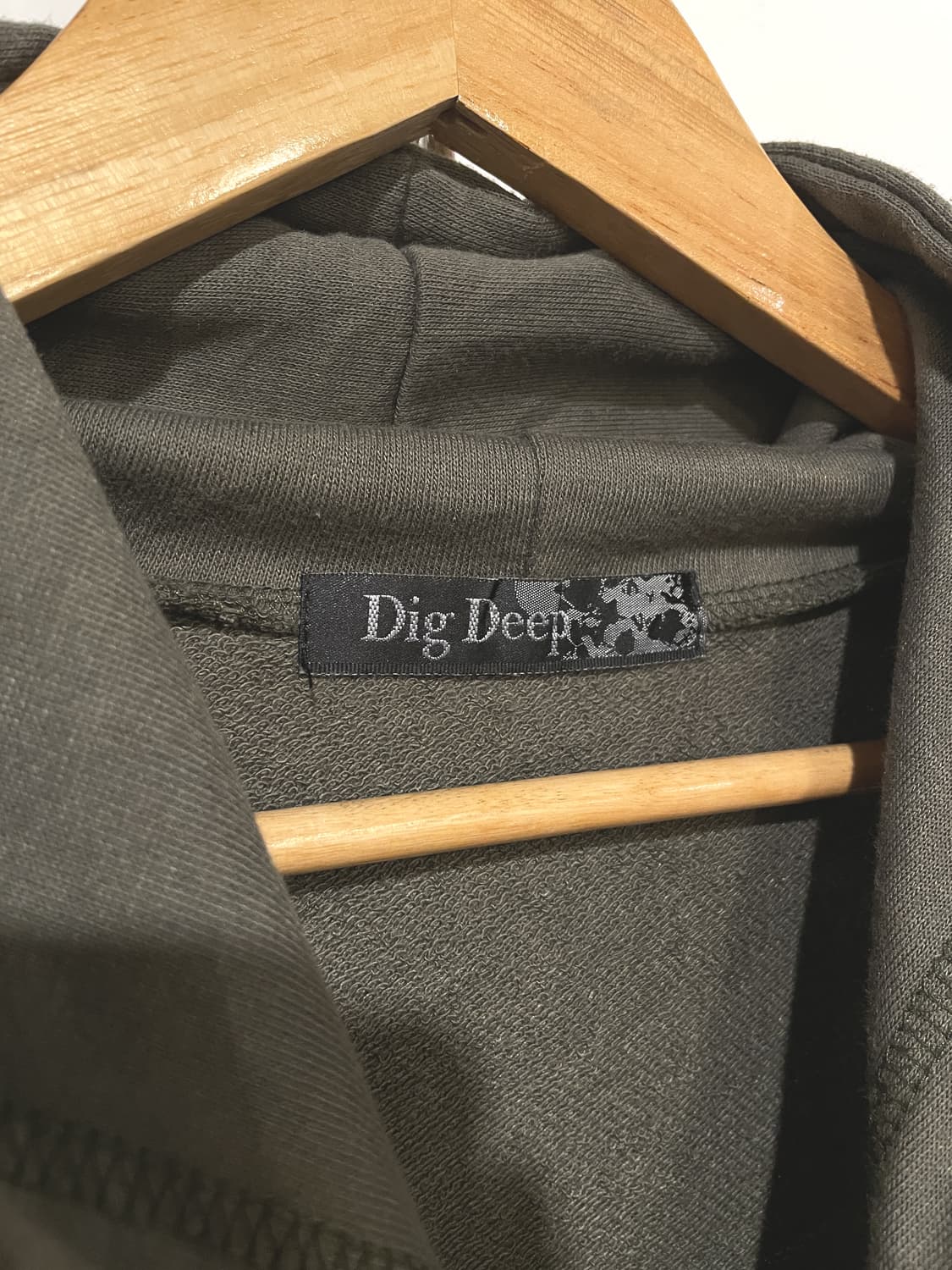 dig deep 디그딥 자수 레터링 카키 후드집업 미니원피스 y2k 상품이미지8