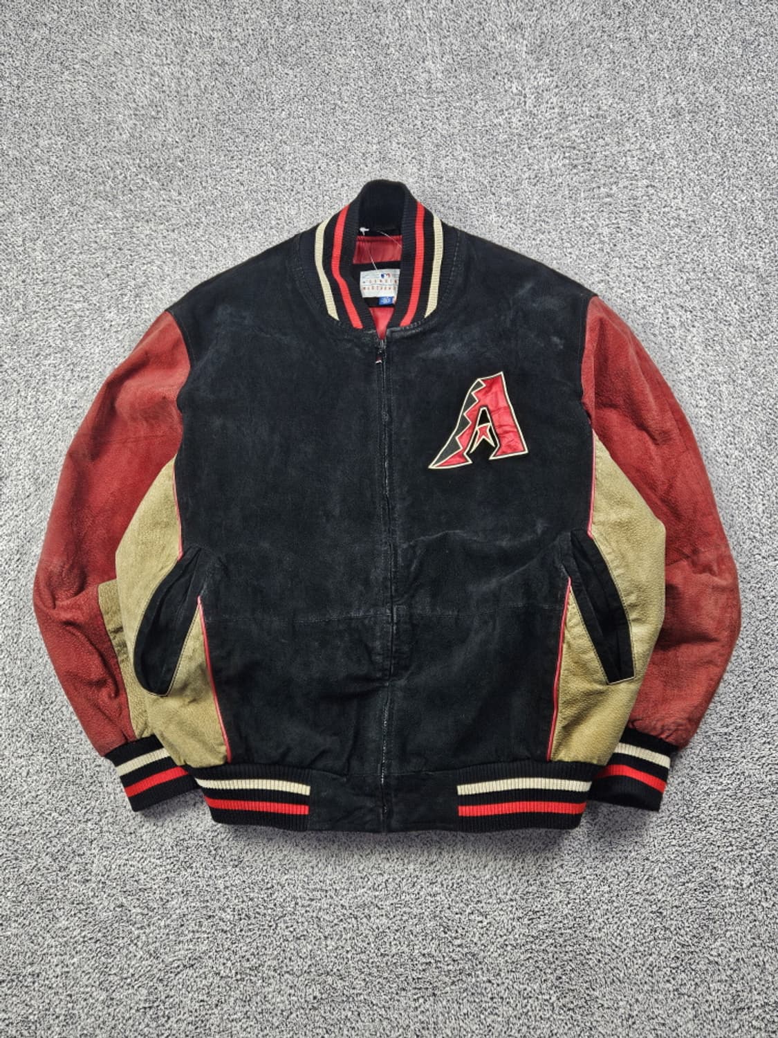 MLB 애리조나 다이아몬드백스 배색 가죽 바시티 자켓 (L)/ 10182 상품이미지2