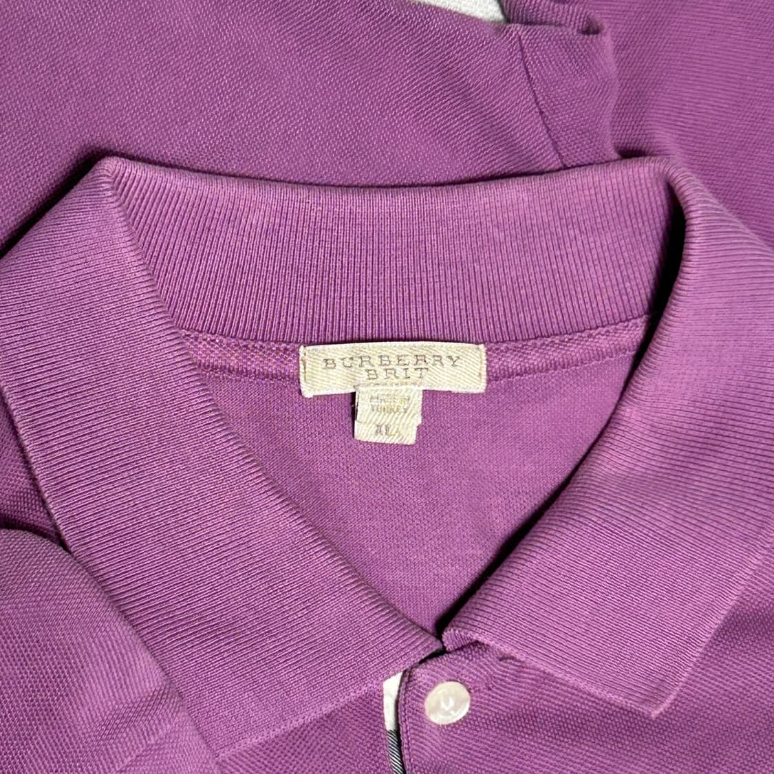 XL 버버리 퍼플 카라 반팔티 상품이미지4