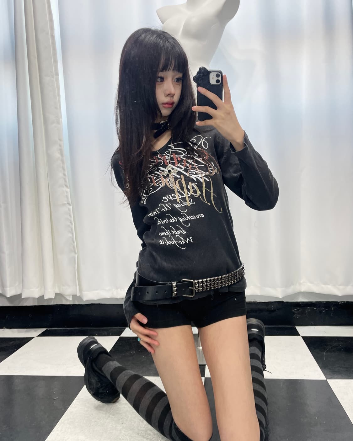 🎸블랙 재패니즈 레터링 프린팅 롱슬리브🎸 상품이미지1