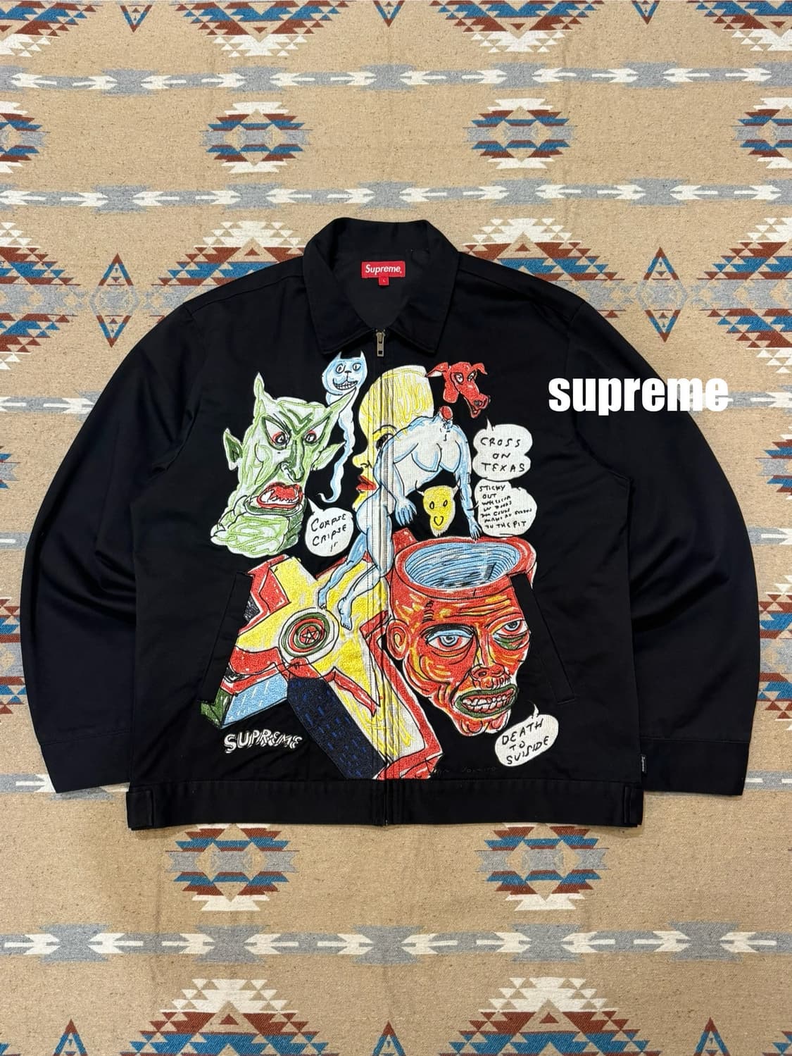 [L] 슈프림 x 다니엘 존스턴 워크자켓 블랙  상품이미지1