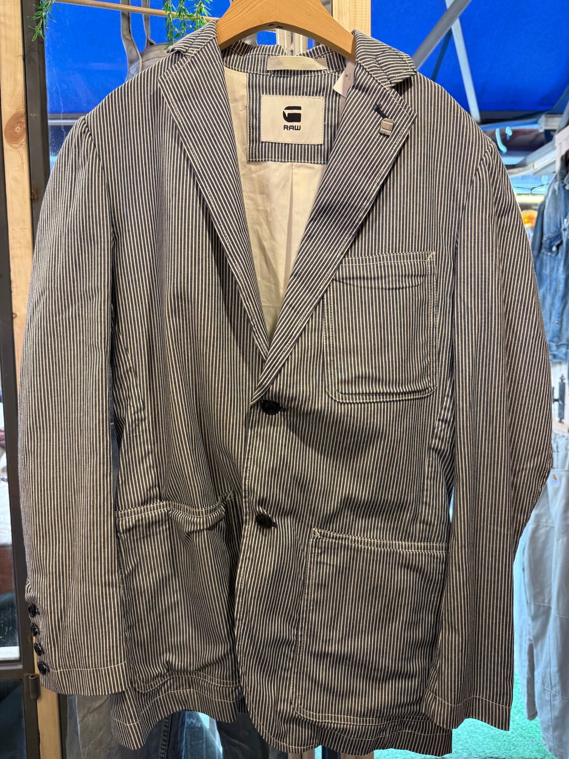 지스타 로우 스트라이프 블레이저 자켓 상품이미지1