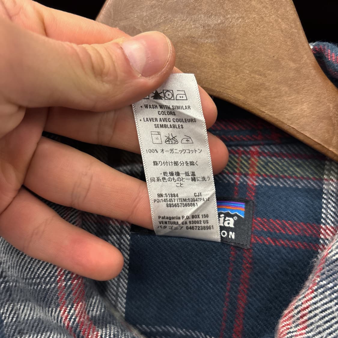 파타고니아 오가닉코튼 피요르드 플란넬 체크셔츠 투포켓 N879 상품이미지10