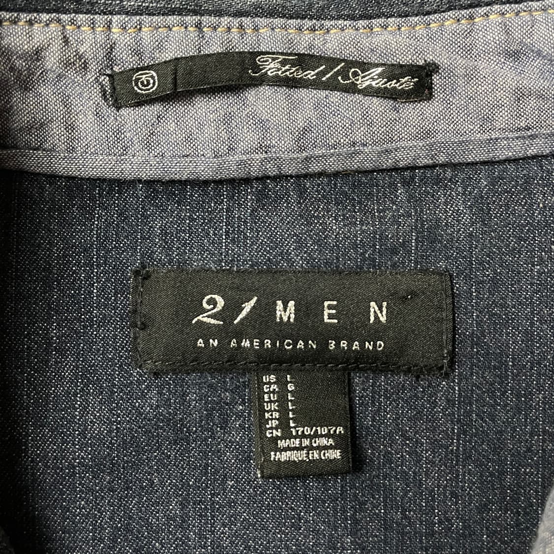 UNKNOWN 빈티지 인디고 스냅버튼 데님 코튼 셔츠 A00518 상품이미지9