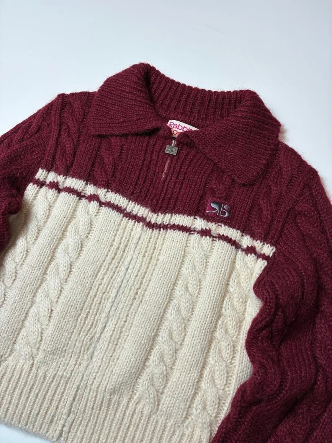 래비티스포츠 크롭 RB 케이블 니트 가디건 PN8542 상품이미지3