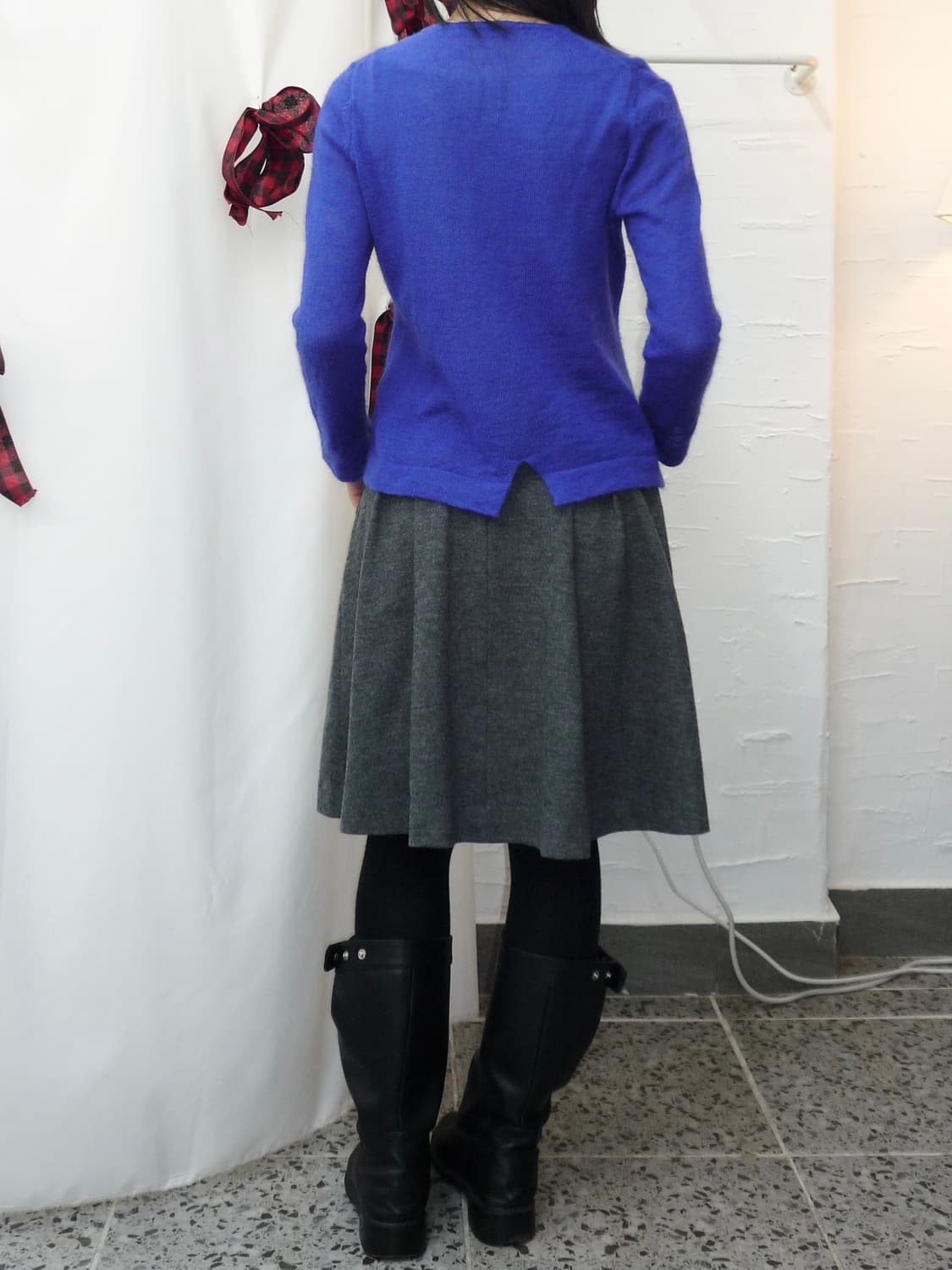 Charcoal flare midi skirt 상품이미지4