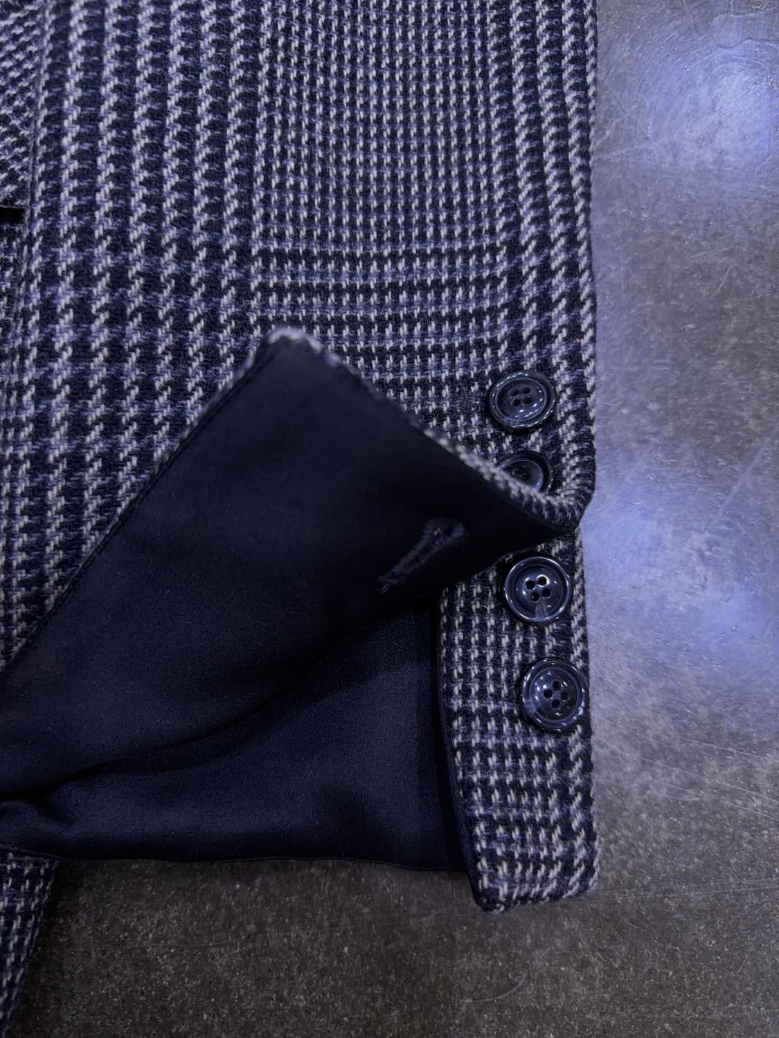 JS 뉴욕 하운드투스 체크 블랙 라펠 코트 자켓 F 상품이미지6