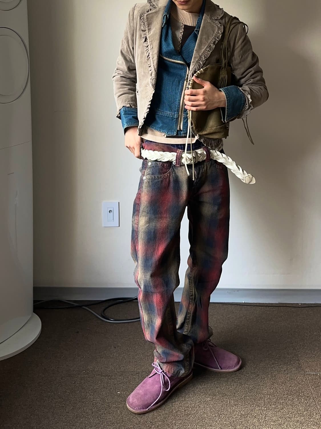 Guess Luxury Jeans 옴브레 체크 트라우저 상품이미지4