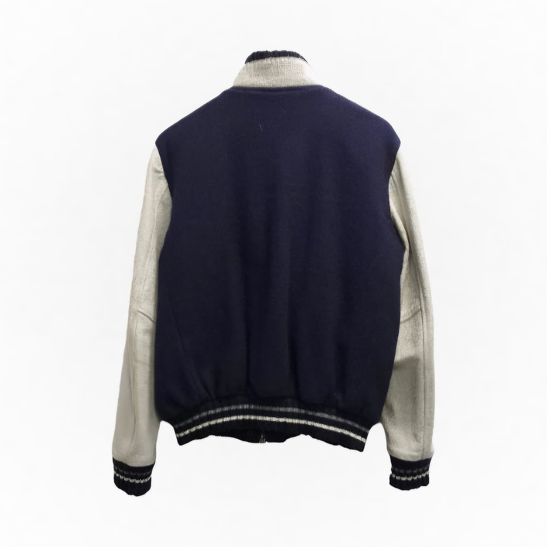 슈퍼드라이 네이비 울 스타디움 레더 자켓 S / 할인 상품이미지6