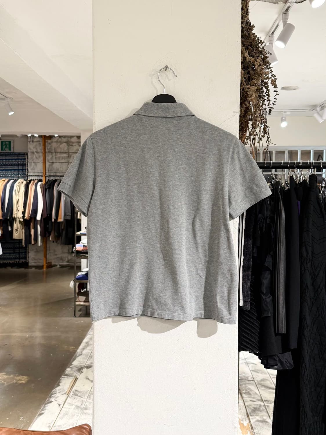 프라다 그레이 코튼 반집업 하프 pk 셔츠 상품이미지6